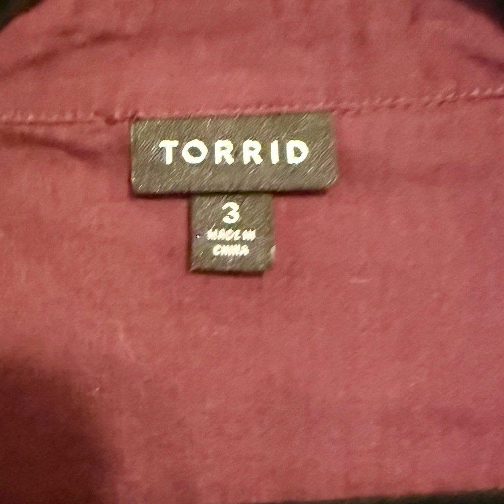 Torrid Cotton Blend Split Neck Button Up Blouse G… - image 12